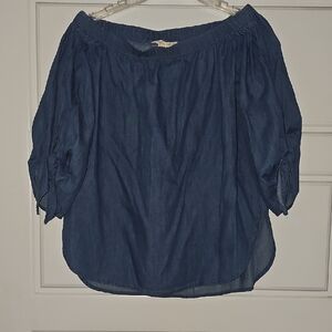 Denim Blue Off-Shoulder Blouse